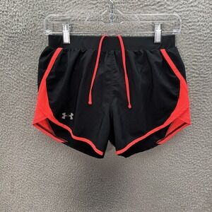 Under Armour Shorts Womens Extra Small Black Red Loose Heat Gear Running Gym